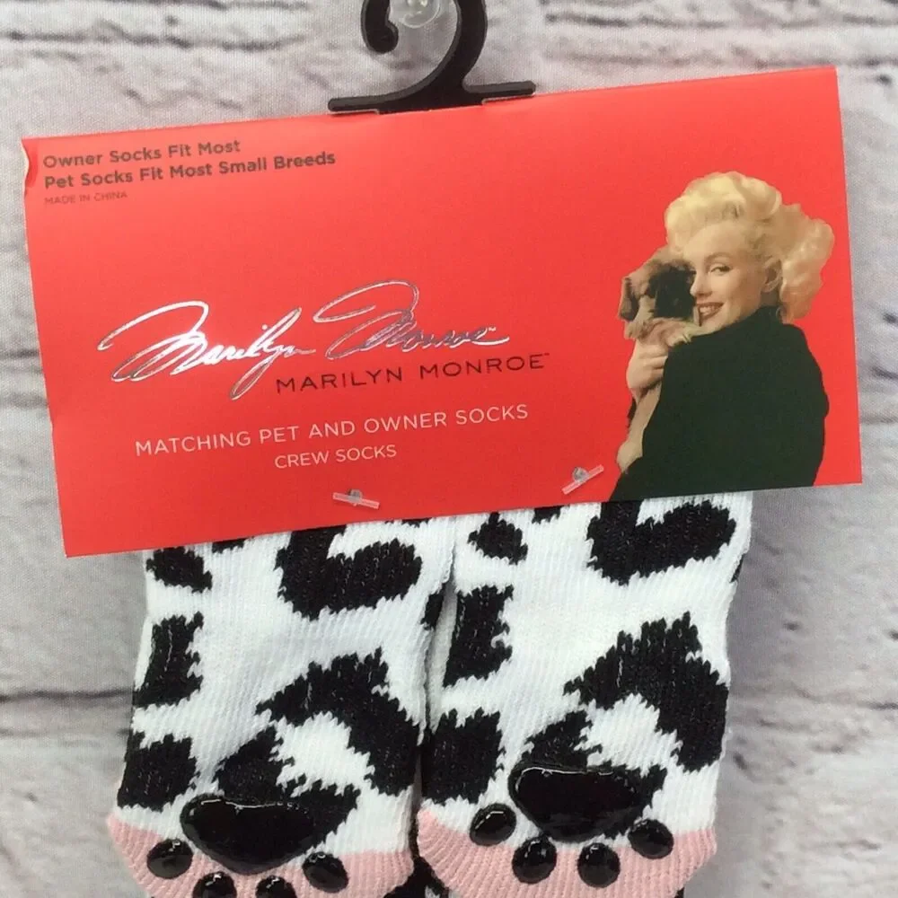 Marilyn Monroe Matching Pet & Owner Low Cut Socks Cow Print Womens O/S Small Dog